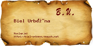 Biel Urbána névjegykártya